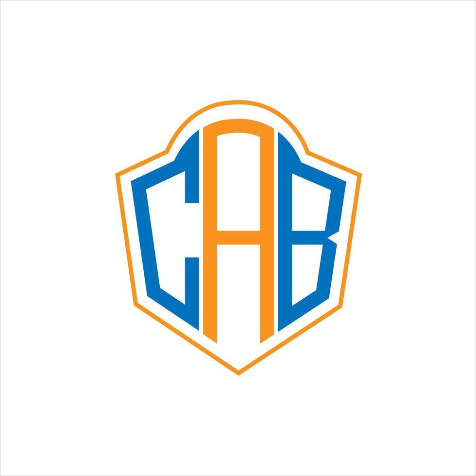 CAB abstract monogram shield logo design on white background. CAB creative initials letter logo. vector