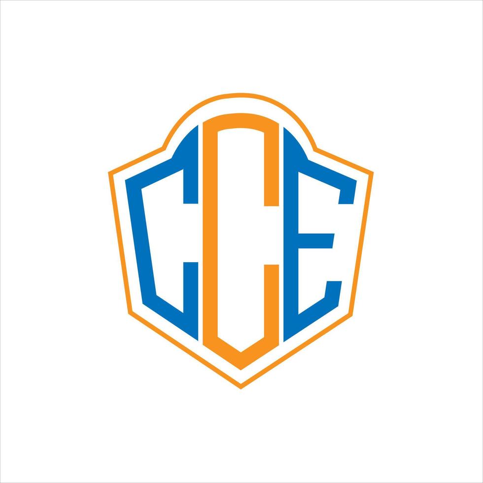 CCE abstract monogram shield logo design on white background. CCE creative initials letter logo. vector