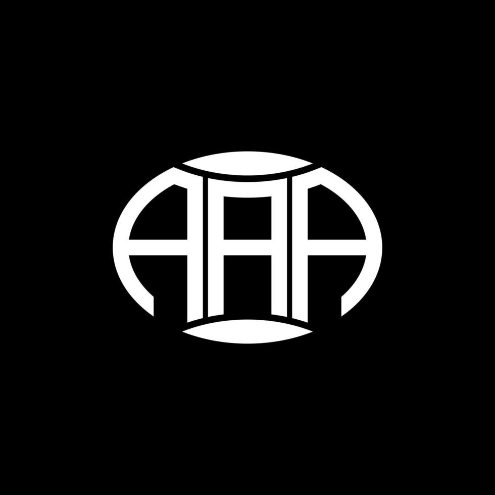 AAA abstract monogram circle logo design on black background. AAA Unique creative initials letter logo. vector