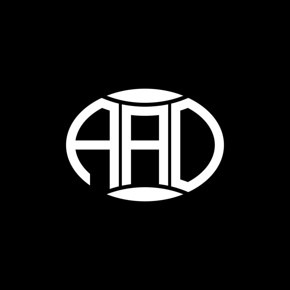 aao diseño de logotipo de círculo de monograma abstracto sobre fondo negro. logotipo de letra de iniciales creativas únicas aao. vector