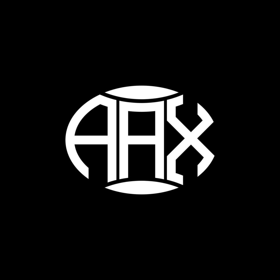 diseño de logotipo de círculo de monograma abstracto aax sobre fondo negro. logotipo de letra de iniciales creativas únicas de aax. vector