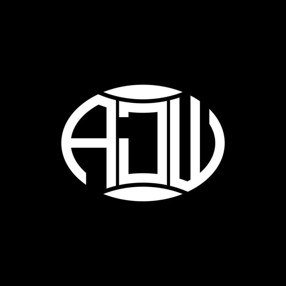 ajw diseño de logotipo de círculo de monograma abstracto sobre fondo negro. logotipo de letra de iniciales creativas únicas de ajw. vector