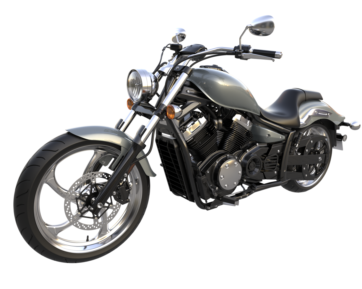 Motorcycle isolated on transparent background. 3d rendering ...