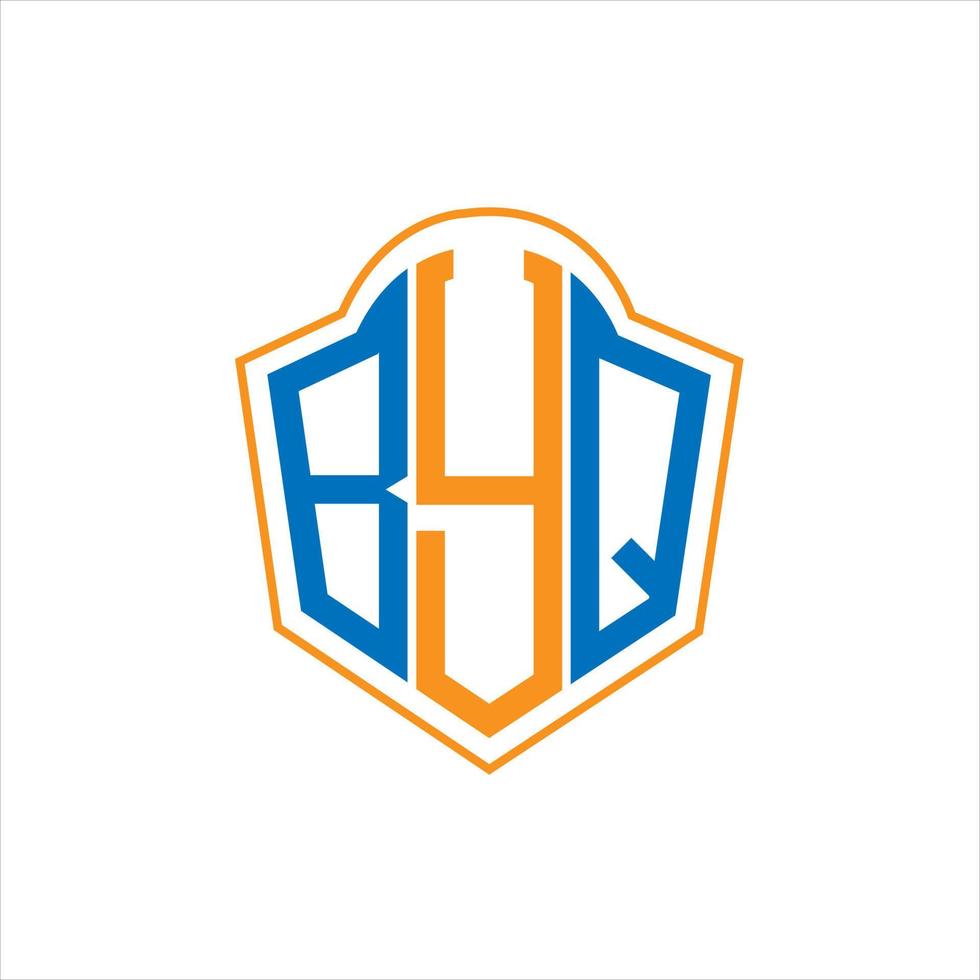 BYQ abstract monogram shield logo design on white background. BYQ creative initials letter logo. vector