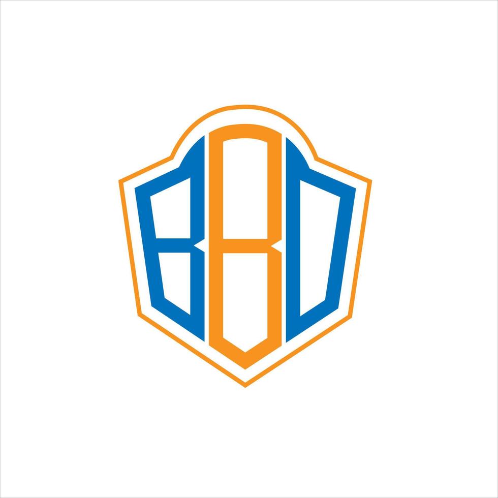 BBO abstract monogram shield logo design on white background. BBO creative initials letter logo. vector