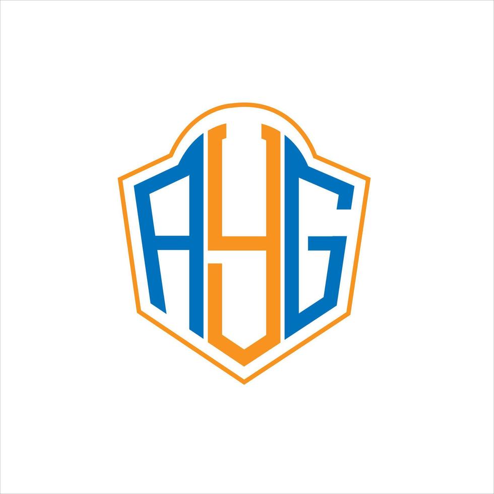 AYG abstract monogram shield logo design on white background. AYG creative initials letter logo. vector