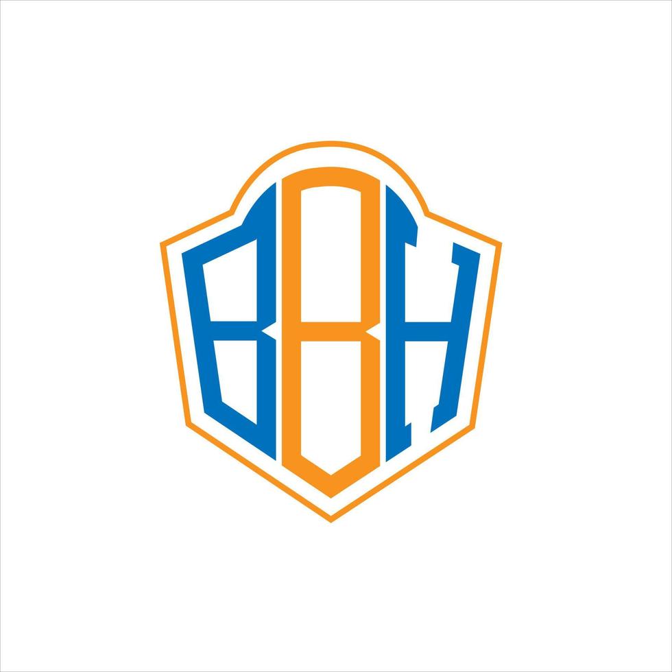 Diseño de logotipo de escudo de monograma abstracto bbh sobre fondo blanco. logotipo de la letra de las iniciales creativas de bbh. vector