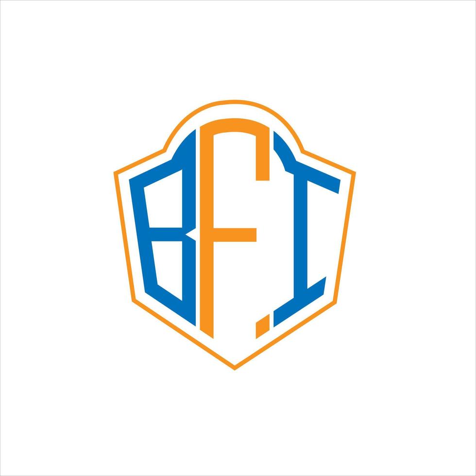 BFI abstract monogram shield logo design on white background. BFI creative initials letter logo. vector