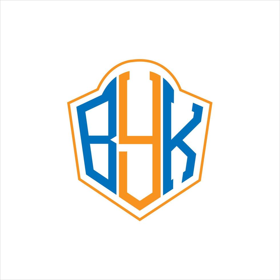 byk diseño de logotipo de escudo de monograma abstracto sobre fondo blanco. logotipo de la letra de las iniciales creativas byk. vector