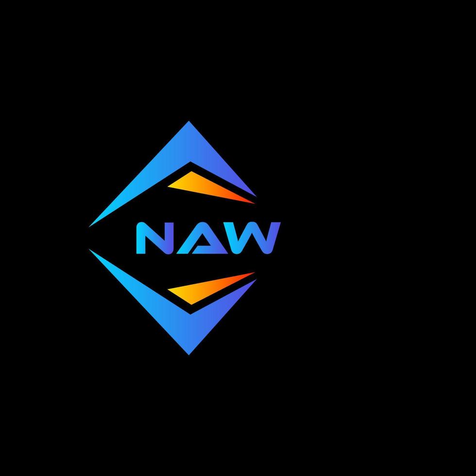 NAW abstract technology logo design on Black background. NAW creative initials letter logo concept. vector