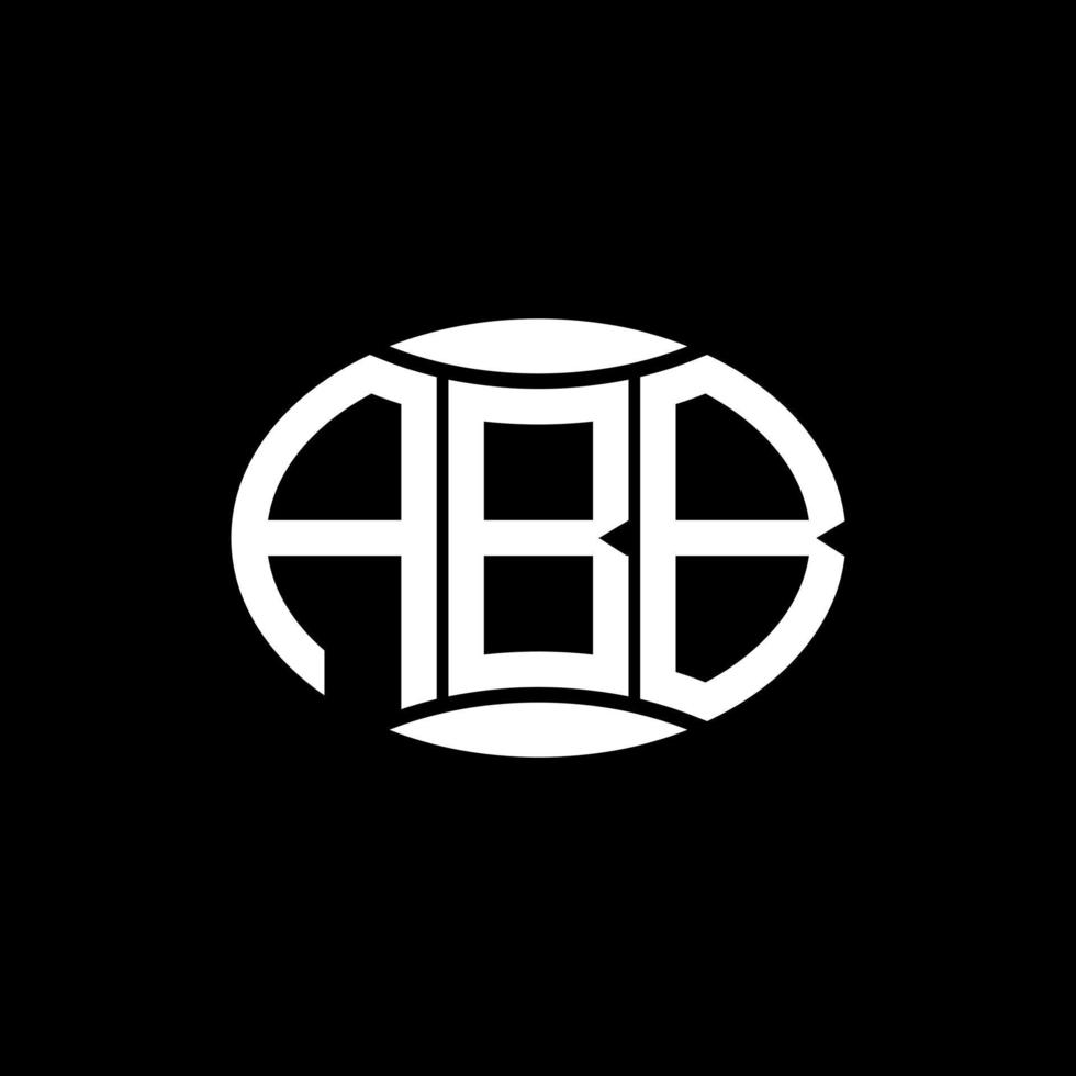 diseño de logotipo de círculo de monograma abstracto abb sobre fondo negro. logotipo de letra de iniciales creativas únicas de abb. vector