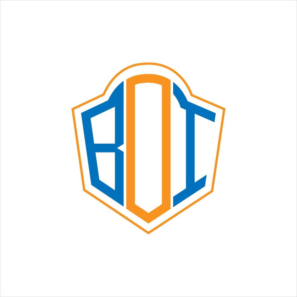 BOI abstract monogram shield logo design on white background. BOI creative initials letter logo. vector