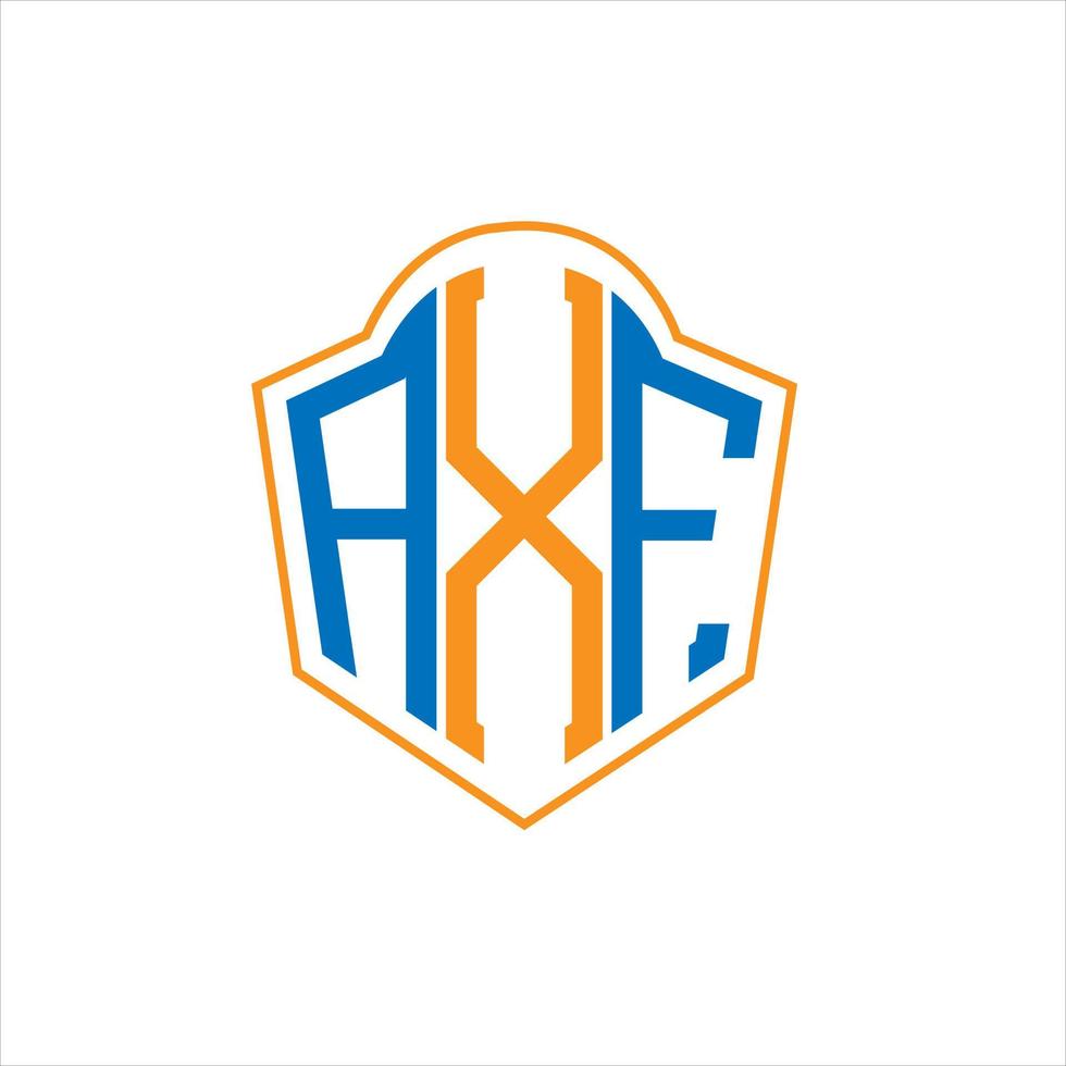 diseño de logotipo de escudo de monograma abstracto axf sobre fondo blanco. logotipo de la letra de las iniciales creativas axf. vector