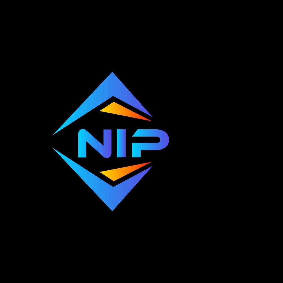 nip diseño de logotipo de tecnología abstracta sobre fondo negro. pellizca el concepto del logotipo de la letra de las iniciales creativas. vector