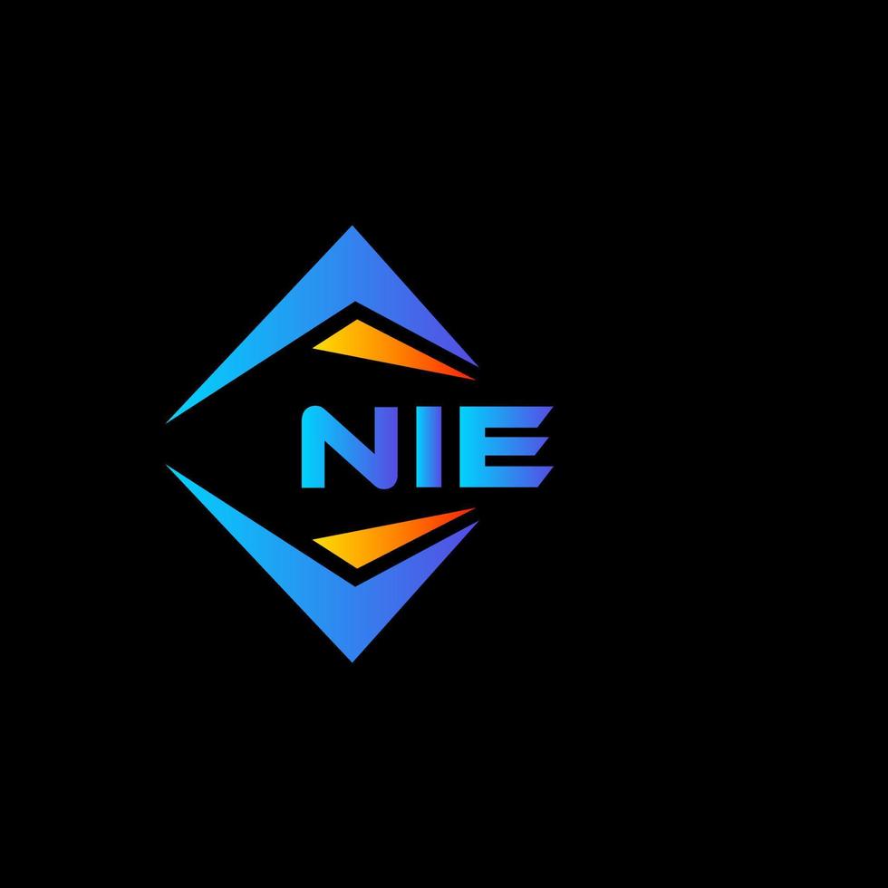 nie diseño de logotipo de tecnología abstracta sobre fondo negro. nie concepto creativo del logotipo de la letra inicial. vector