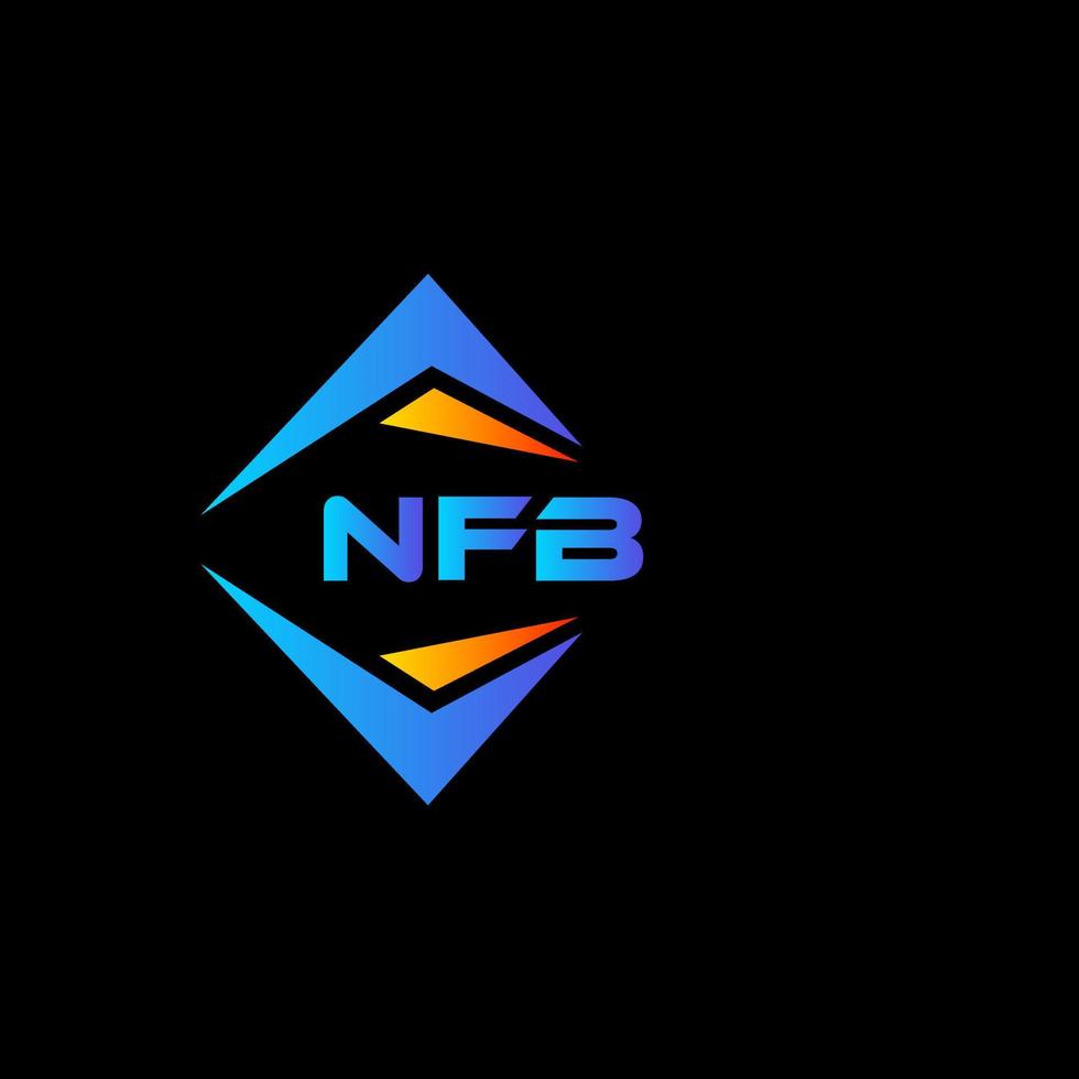 Diseño de logotipo de tecnología abstracta nfb sobre fondo negro. Concepto de logotipo de letra de iniciales creativas nfb. vector