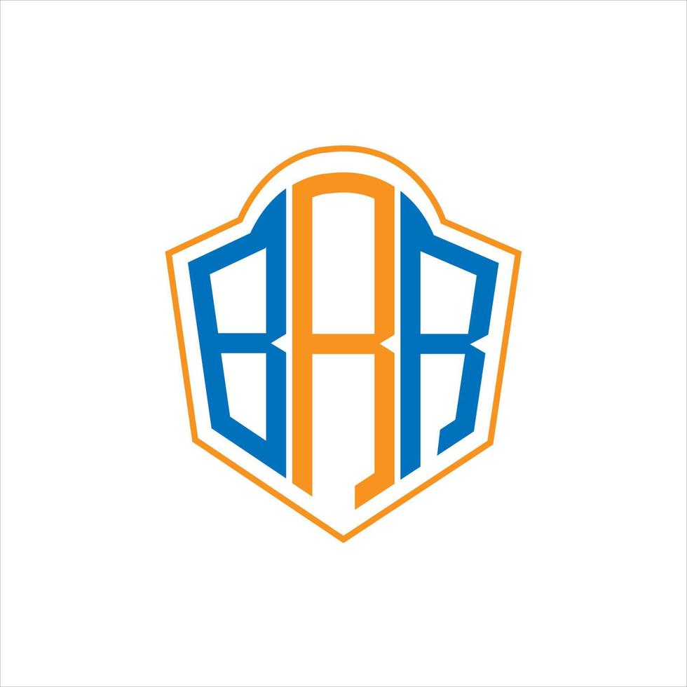 BRR abstract monogram shield logo design on white background. BRR creative initials letter logo. vector