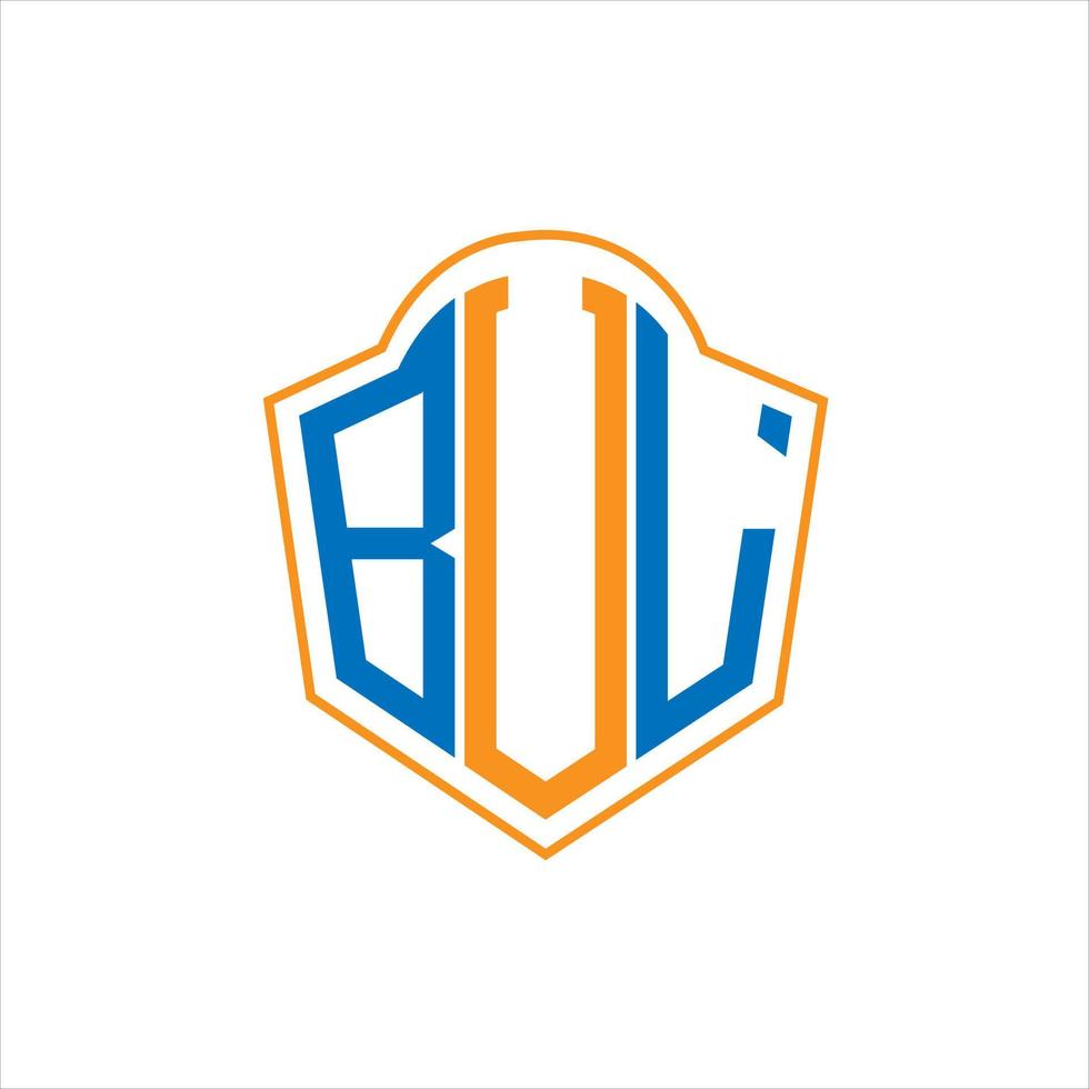 bul diseño de logotipo de escudo de monograma abstracto sobre fondo blanco. logotipo de la letra de las iniciales creativas de bul. vector