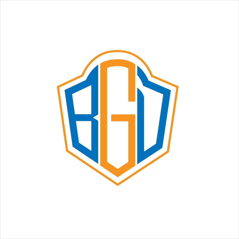 bgd diseño de logotipo de escudo de monograma abstracto sobre fondo blanco. logotipo de la letra de las iniciales creativas bgd. vector