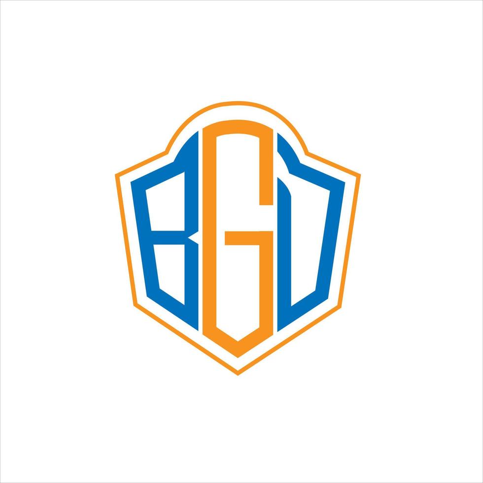 BGD abstract monogram shield logo design on white background. BGD creative initials letter logo. vector