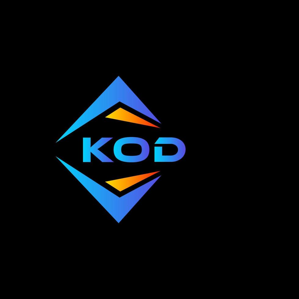 diseño de logotipo de tecnología abstracta kod sobre fondo negro. concepto de logotipo de letra inicial creativa kod. vector