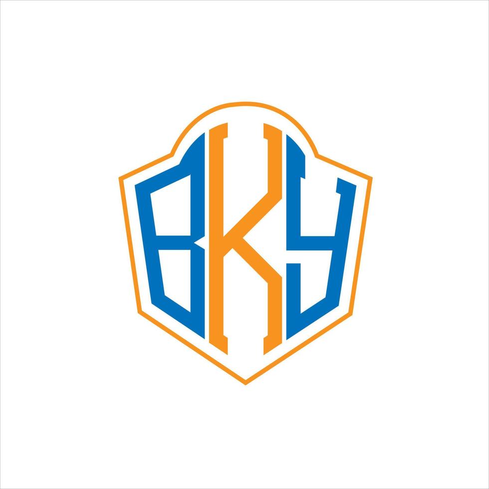 BKY abstract monogram shield logo design on white background. BKY creative initials letter logo. vector