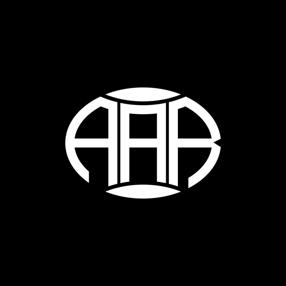 diseño de logotipo de círculo de monograma abstracto aar sobre fondo negro. logotipo de letra de iniciales creativas únicas de aar. vector