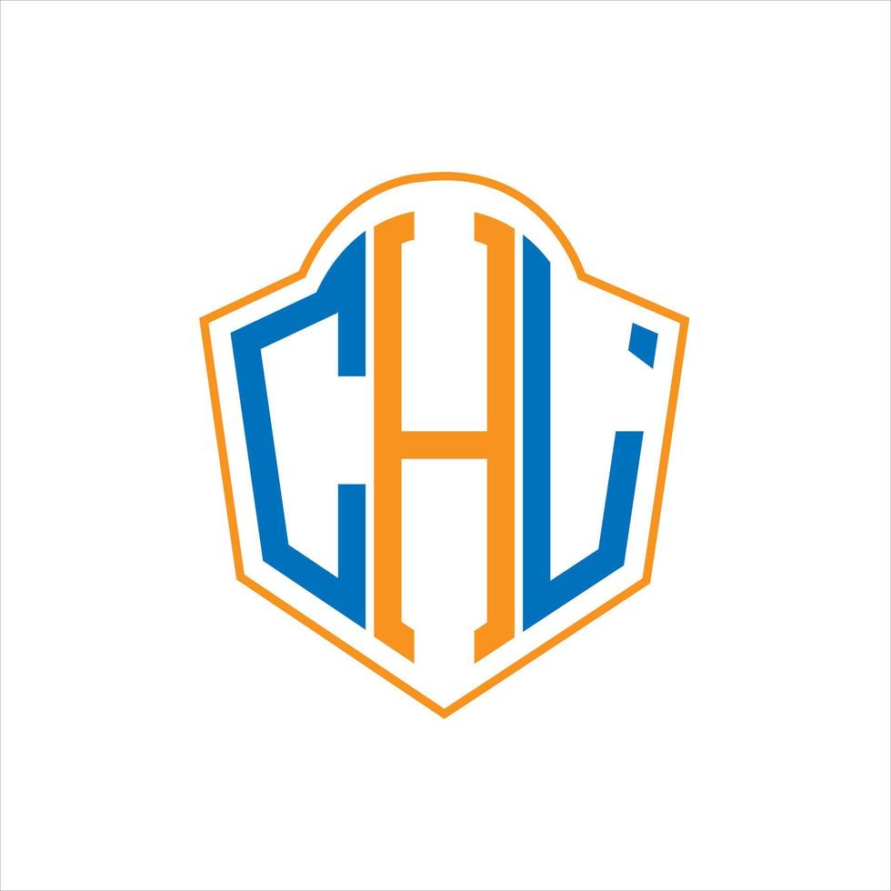 chl diseño de logotipo de escudo de monograma abstracto sobre fondo blanco. logotipo de la letra de las iniciales creativas de chl. vector