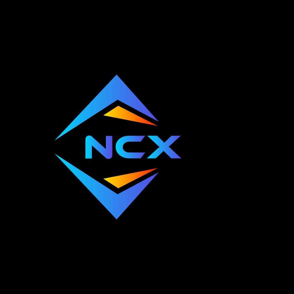 Diseño de logotipo de tecnología abstracta ncx sobre fondo negro. Concepto de logotipo de letra de iniciales creativas ncx. vector