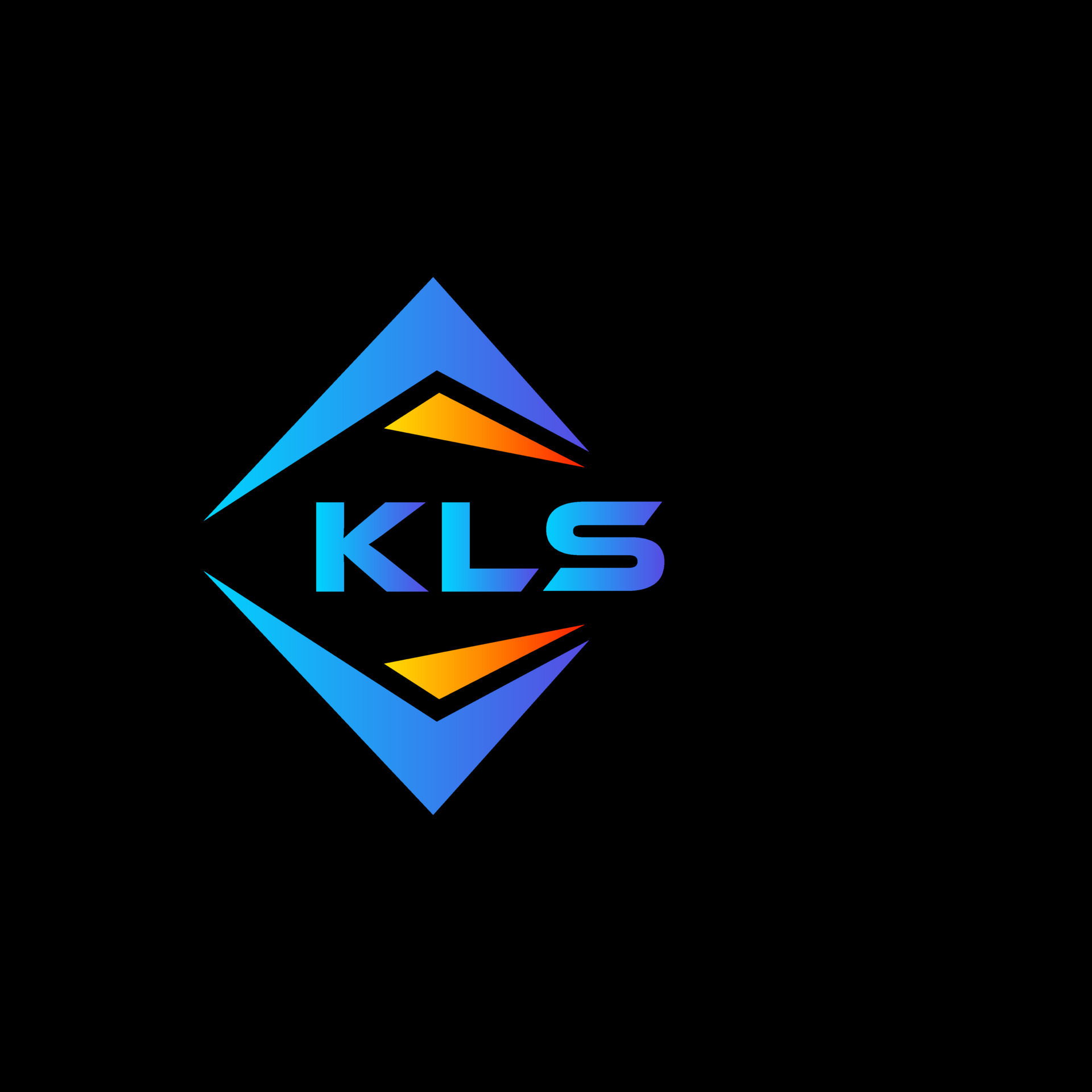 KLS abstract technology logo design on Black background. KLS creative