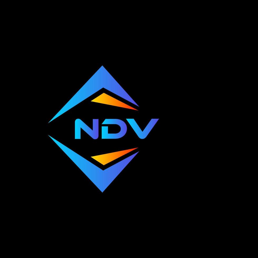 NDV abstract technology logo design on Black background. NDV creative initials letter logo concept. vector