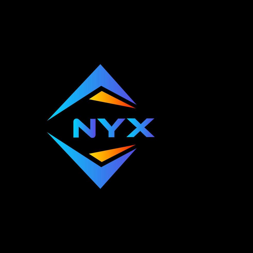 diseño de logotipo de tecnología abstracta nyx sobre fondo negro. concepto de logotipo de letra de iniciales creativas de nyx. vector