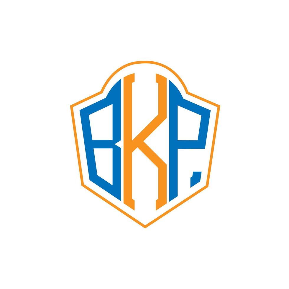 BKP abstract monogram shield logo design on white background. BKP creative initials letter logo. vector
