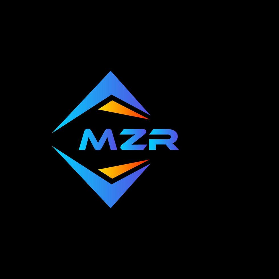 mzr diseño de logotipo de tecnología abstracta sobre fondo negro. concepto de logotipo de letra de iniciales creativas mzr. vector