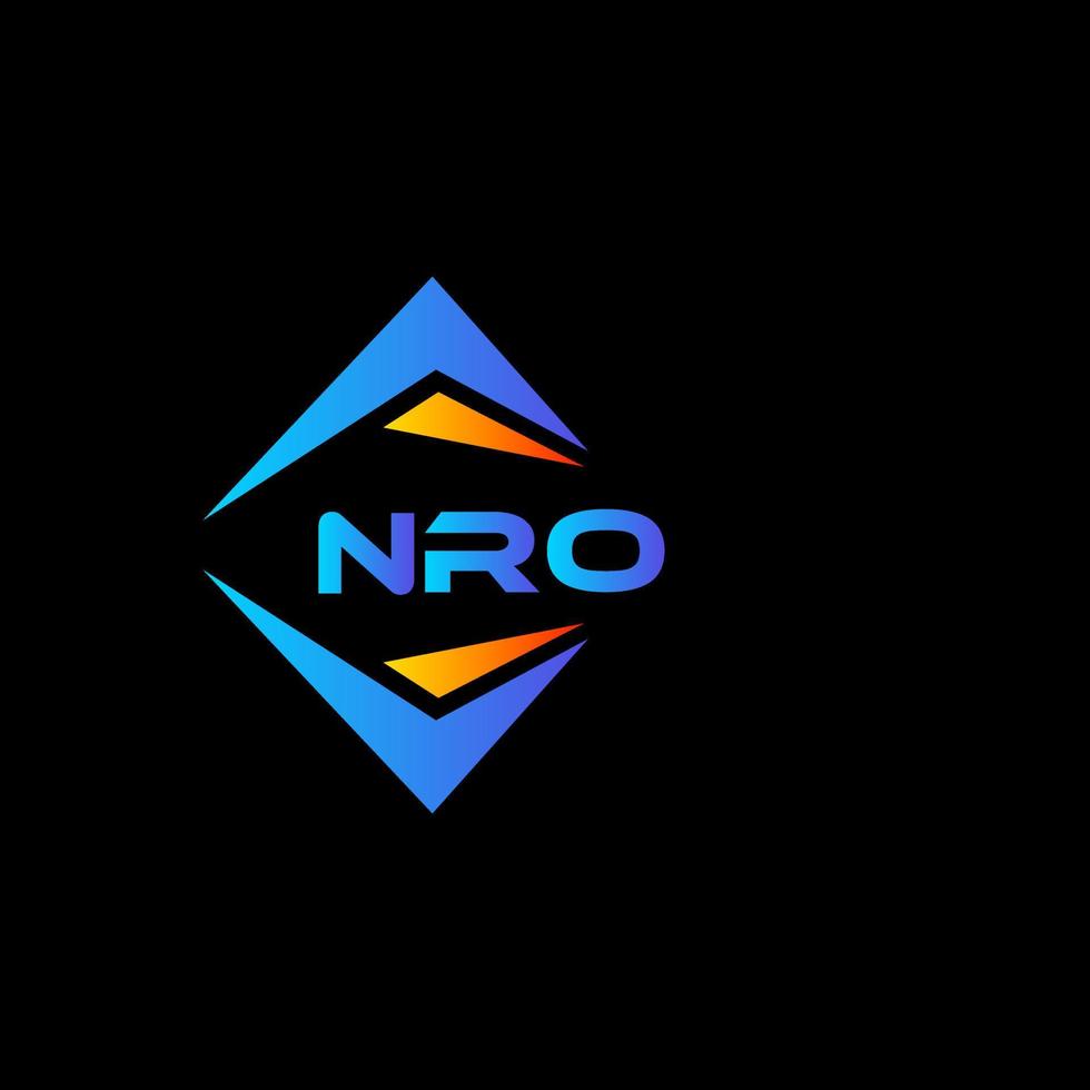 NRO abstract technology logo design on Black background. NRO creative initials letter logo concept. vector