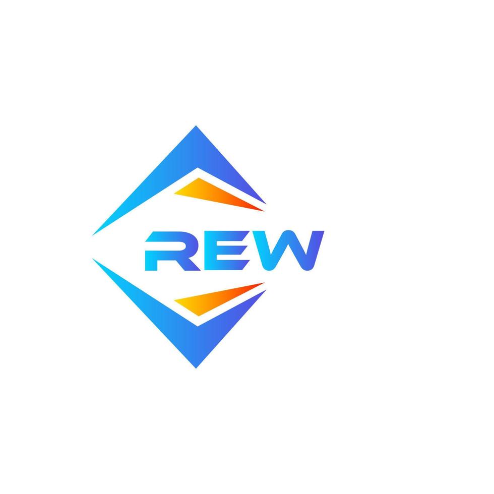 diseño de logotipo de tecnología abstracta rew sobre fondo blanco. concepto creativo del logotipo de la letra de las iniciales de rew. vector