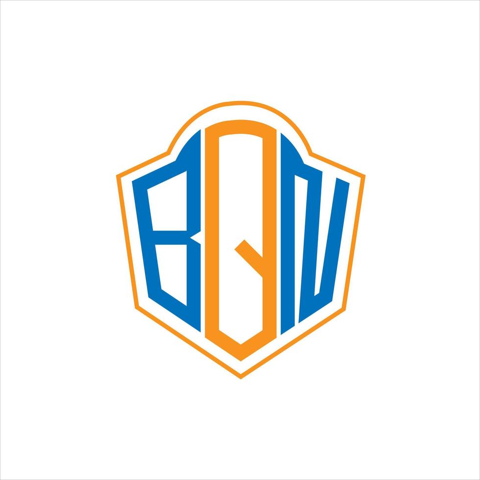 bqn diseño de logotipo de escudo de monograma abstracto sobre fondo blanco. logotipo de la letra de las iniciales creativas bqn. vector