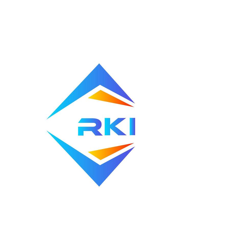 Diseño de logotipo de tecnología abstracta rki sobre fondo blanco. concepto de logotipo de letra de iniciales creativas rki. vector