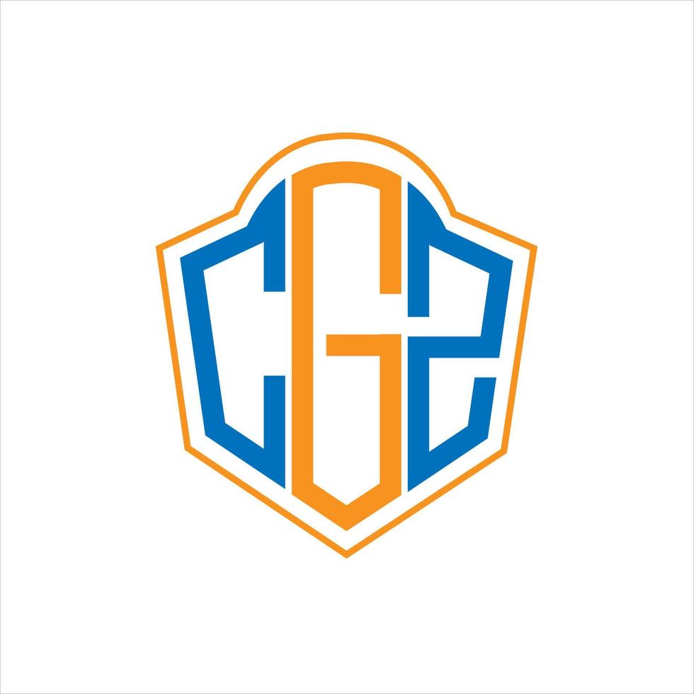 cgz diseño de logotipo de escudo de monograma abstracto sobre fondo blanco. logotipo de la letra de las iniciales creativas cgz. vector