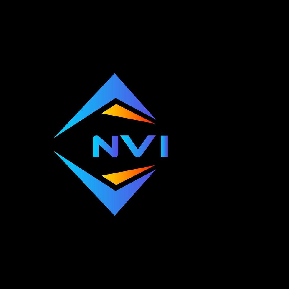 Diseño de logotipo de tecnología abstracta nvi sobre fondo negro. concepto de logotipo de letra de iniciales creativas nvi. vector