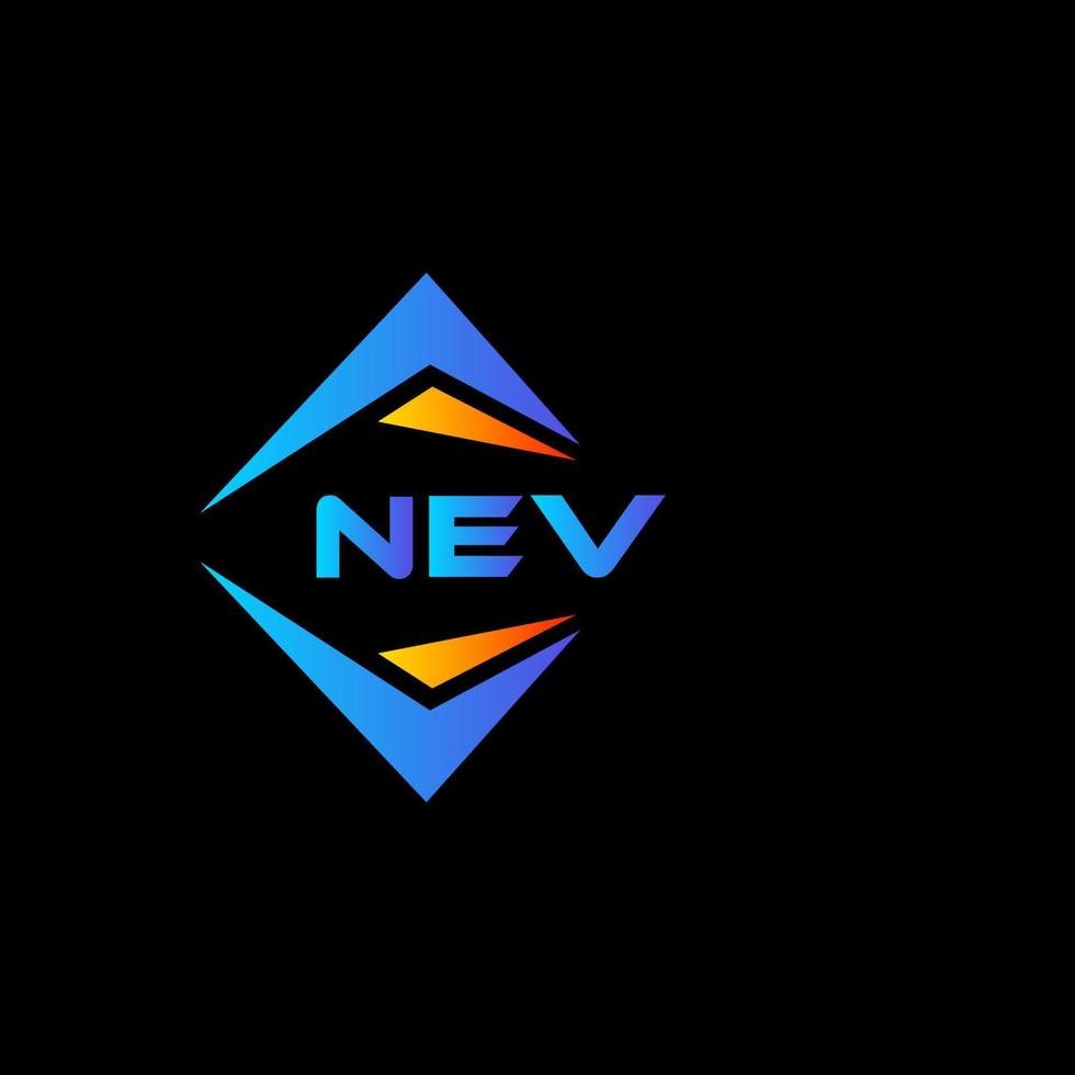 nev diseño de logotipo de tecnología abstracta sobre fondo negro. concepto de logotipo de letra inicial creativa nev. vector