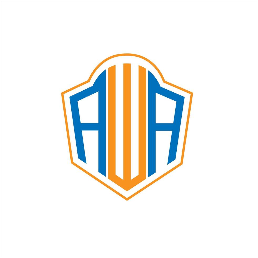 awa diseño de logotipo de escudo de monograma abstracto sobre fondo blanco. logotipo de la letra de las iniciales creativas de awa. vector