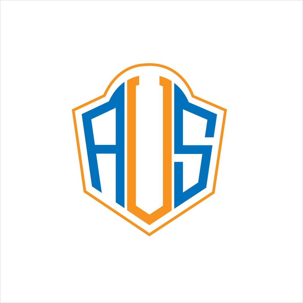 AUS abstract monogram shield logo design on white background. AUS creative initials letter logo. vector