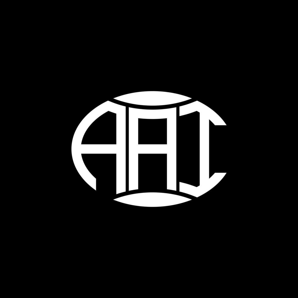 diseño de logotipo de círculo de monograma abstracto aai sobre fondo negro. logotipo de letra de iniciales creativas únicas de aai. vector