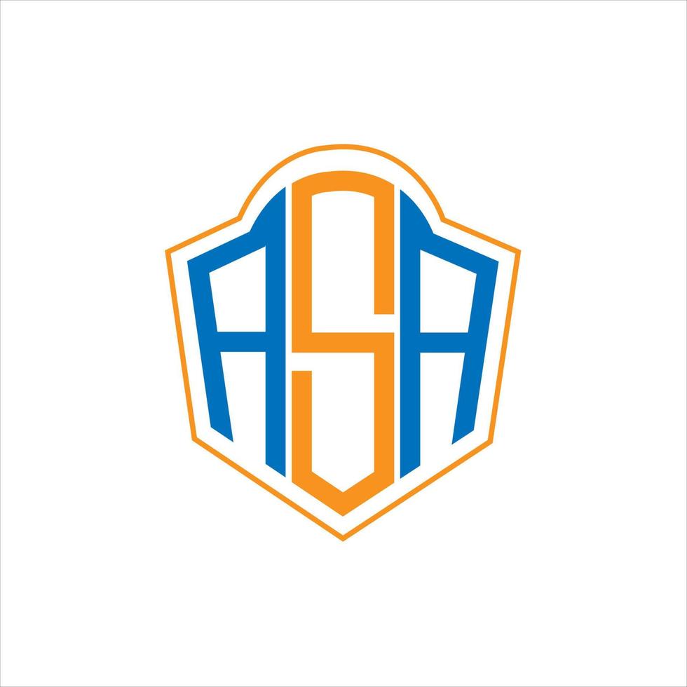 ASA abstract monogram shield logo design on white background. ASA creative initials letter logo. vector