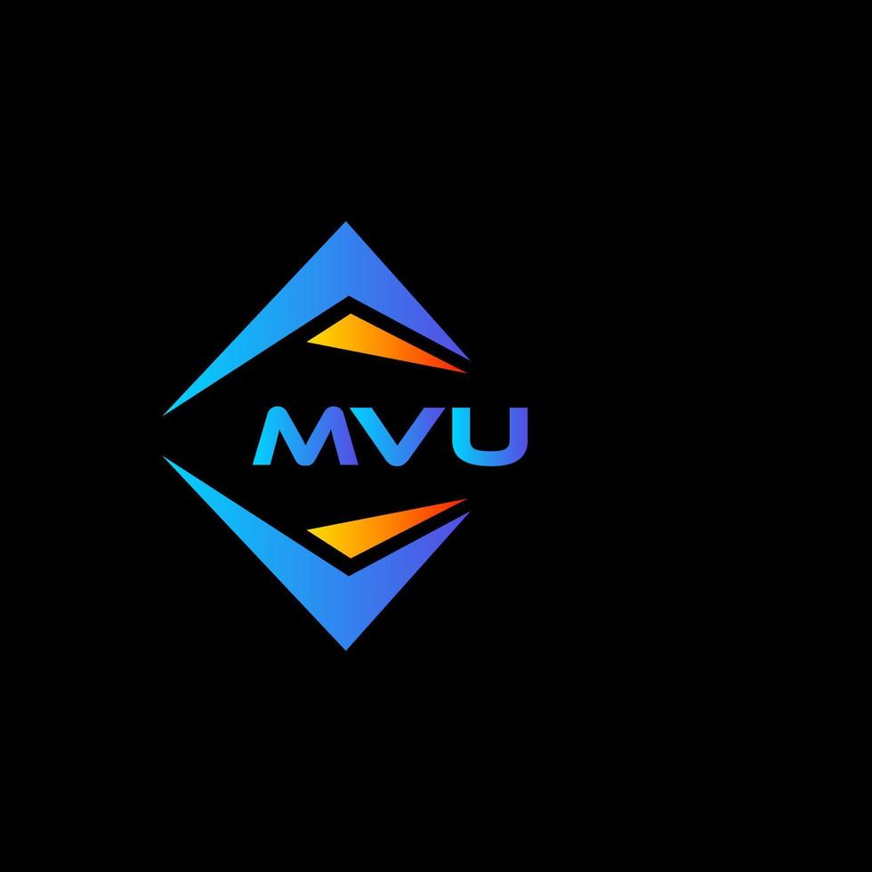 MVU abstract technology logo design on Black background. MVU creative initials letter logo concept. vector
