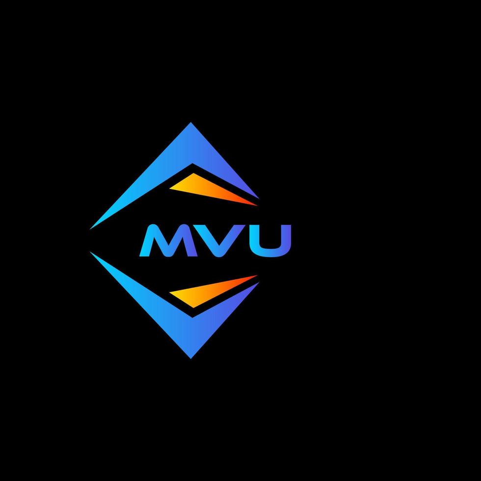 Diseño de logotipo de tecnología abstracta mvu sobre fondo negro. concepto de logotipo de letra de iniciales creativas mvu. vector