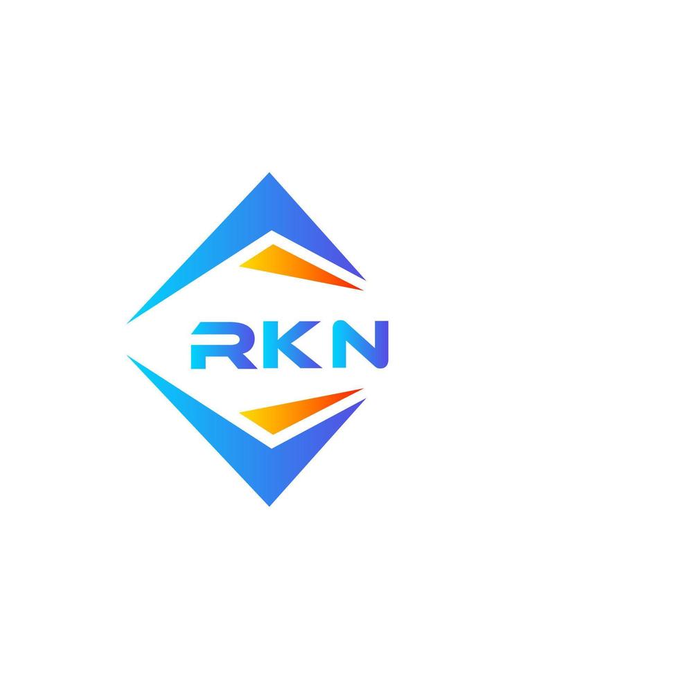 Diseño de logotipo de tecnología abstracta rkn sobre fondo blanco. concepto de logotipo de letra de iniciales creativas rkn. vector