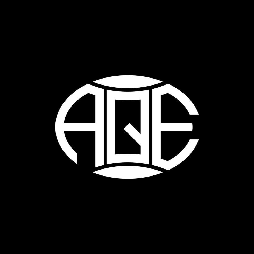 diseño de logotipo de círculo de monograma abstracto aqe sobre fondo negro. logotipo de letra de iniciales creativas únicas aqe. vector