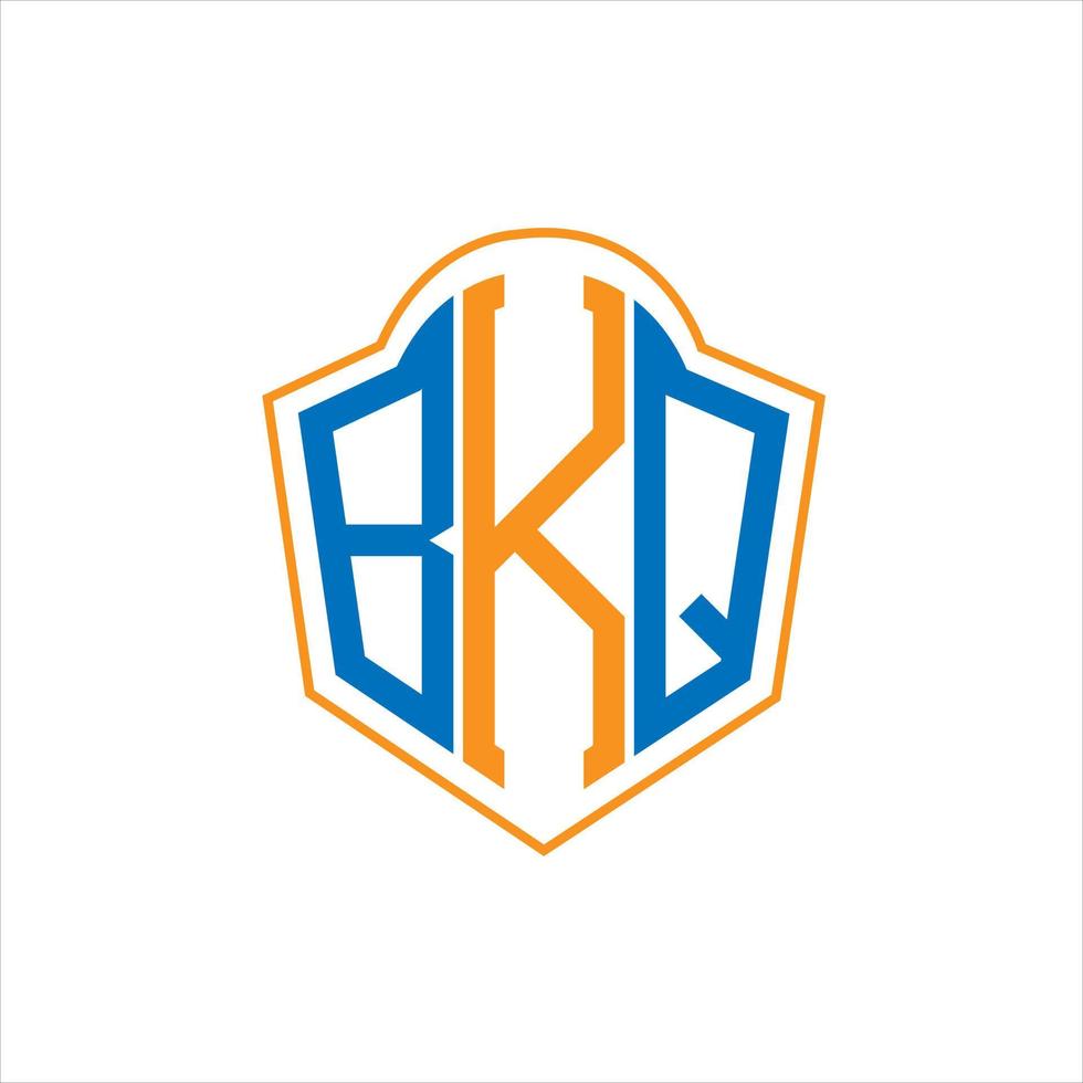 BKQ abstract monogram shield logo design on white background. BKQ creative initials letter logo. vector